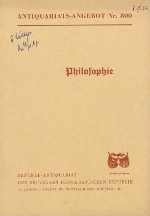 Nr. 800: Philosophie