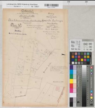 Neheim-Hüsten (Arnsberg), Teilung von Hüsten, Urkarte I Hüsten (Herdringen) Flur 10