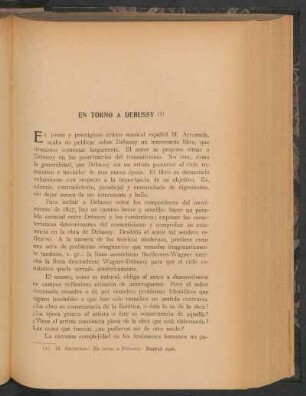 En torno a Debussy