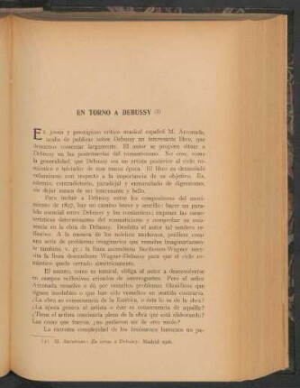 En torno a Debussy