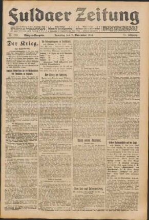 Ausgabe vom Samstag, den 07. November 1914.