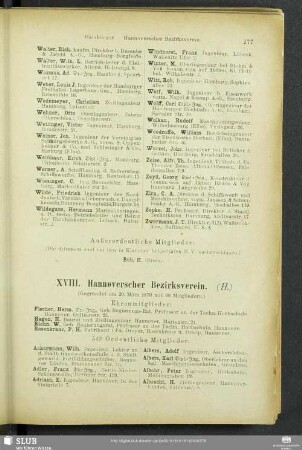 XVIII. Hannoverscher Bezirksverein.