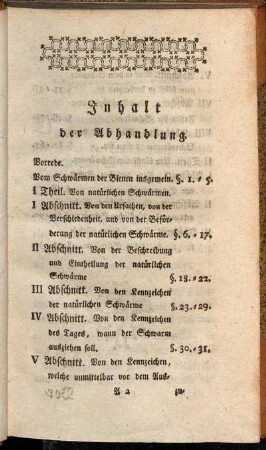 Inhalt der Abhandlung.