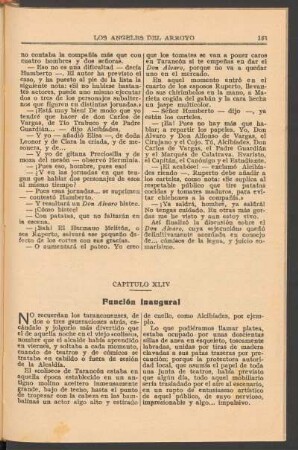 Capítulo XLIV : Función inaugural