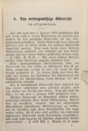 A. Das vertragsmäßige Güterrecht im allgemeinen.