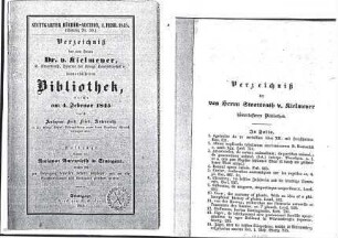 Verzeichnis der von Kielmeyer hinterlassenen Bibliothek