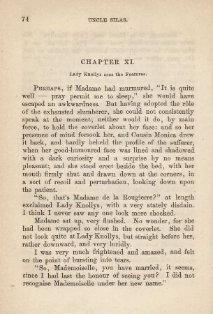 Chapter XI. Lady Knollys sees the features