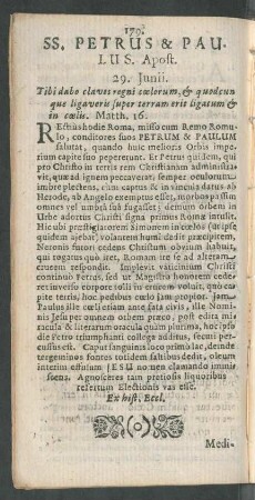 SS. Petrus & Paulus. Apost.