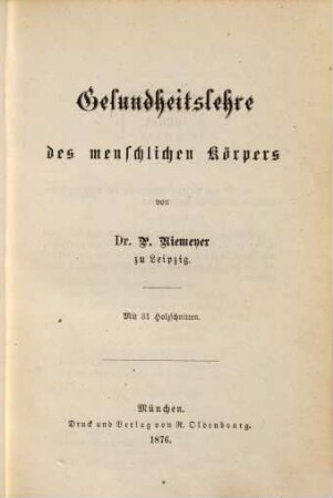 Gesundheitslehre des menschlichen Körpers