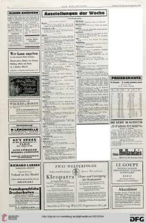 Nr. 39 (27. Sep. 1931), S. 4: Preisberichte