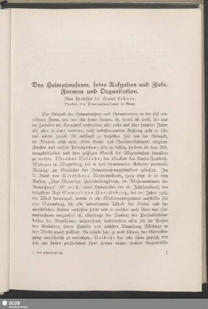 Das Heimatmuseum, seine Aufgaben und Ziele, Formen und Organisation