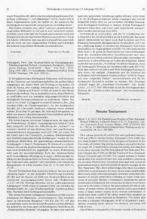 32-33 [Rezension] Kilpatrick, George D., The principles and practice of New Testament textual criticism