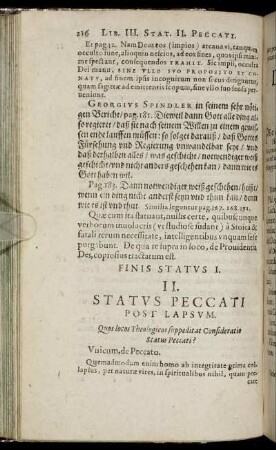 II. Status Peccati Post Lapsum.