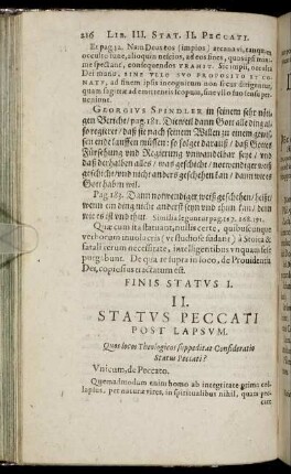 II. Status Peccati Post Lapsum.