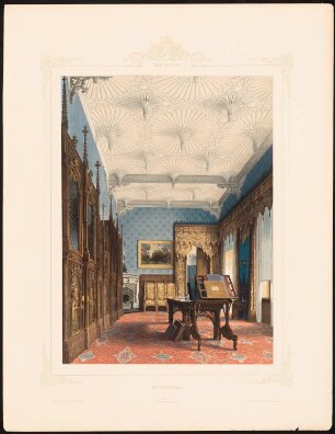 Schloss Babelsberg, Potsdam: Perspektivische Innenansicht Bibliothek