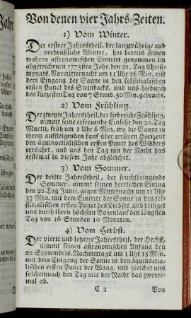 Von denen vier Jahrs-Zeiten.