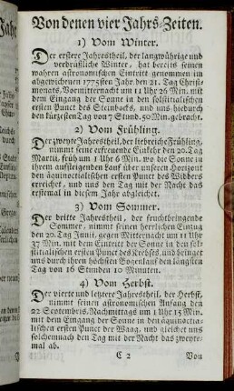 Von denen vier Jahrs-Zeiten.