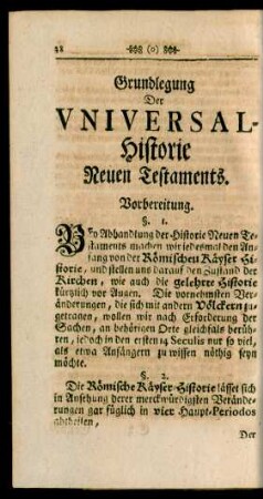Grundlegung der Universal-Historie Neuen Testaments