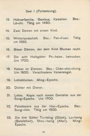 Saal I (Fortsetzung)