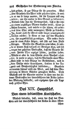 Das XIX. Hauptstück - Von einem indianische Kundschafter