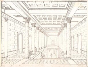 Klenze, Leo von; St. Petersburg (Russland); Eremitage - Innenraum (Perspektive)