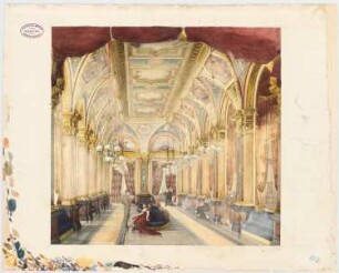 Neues Theater (Oper), Frankfurt/Main: Perspektivische Ansicht des Foyer