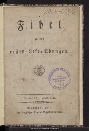 Fibel zu den ersten Lese-Übungen