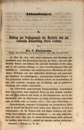 Zeitschrift des Deutschen Chirurgen-Vereins für Medicin, Chirurgie und Geburtshülfe. 6, 6. 1852