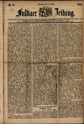 Ausgabe vom Montag, den 03. März 1884.