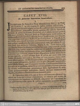 Caput XVIII. De Animoram Humanorum immortalitate
