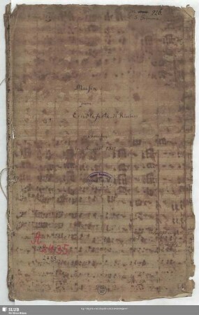 Die Gottheit sprach - Mus.4238-E-500 : S, Coro, orch, bc