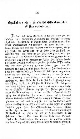 Bergündung einer hanseatisch-oldenburgischen Missions-Konferenz.