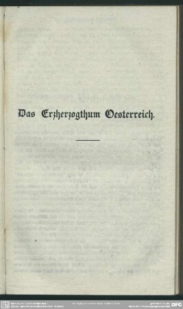 [I.] Das Erzherzogthum Oesterreich