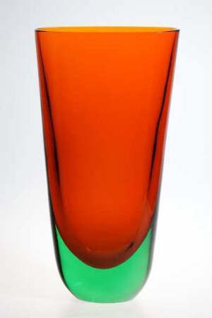 Orange-grüne "sommerso"-Vase