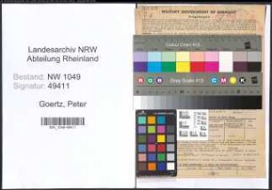 Entnazifizierung Peter Goertz , geb. 09.02.1906 (Geschaeftsfuehrer)