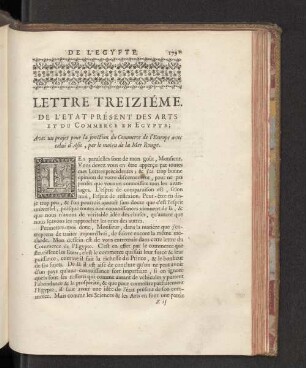 Lettre Treiziéme. De l'Etat Présent des Arts et du Commerce en Egypte