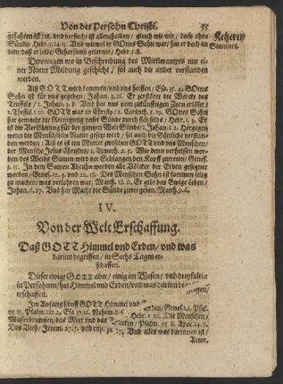 IV. Von der Welt Erschaffung