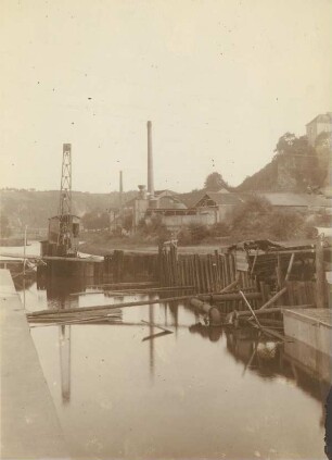 Wehr- und Schleusenbau Diez an der Lahn, Deutschland, ohne Datum