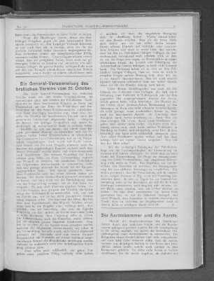 Die General-Versammlung des ärztlichen Vereins vom 25. October.