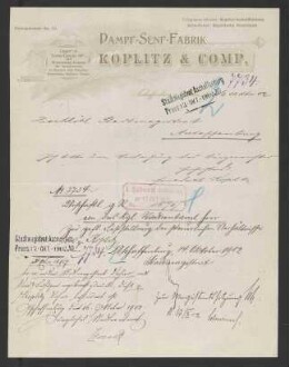 Ausstellung eines Verehelichungszeugnisses an den in Frammersbach
                     wohnenden Kaufmann Joseph Friedrich Koplitz - Verehelichung mit der
                     Restaurateuerstochter Anna, geb. Weisberger, aus Frankfurt / Main, 1898,
                     Verehelichung mit der Metzgermeisterstochter Amalie Katharina, geb.
                     Immerschitt, aus Aschaffenburg, 1902, Bürgerrechtsverleihung, 1902