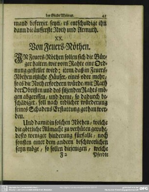 XX. Von Feuers-Nöthen