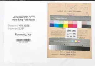 Entnazifizierung Karl Flemming , geb. 13.11.1887 (Lehrer)
