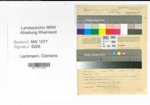 Entnazifizierung Clemens Lackmann , geb. 14.11.1892 (Polizist)