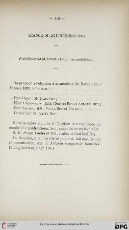 Séance du 23 décembre 1881