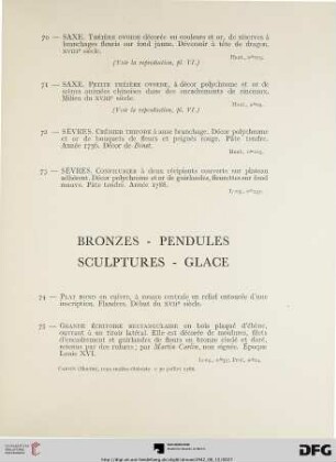 Bronzes – Pendules – Sculptures – Glace (Nr. 74-83)