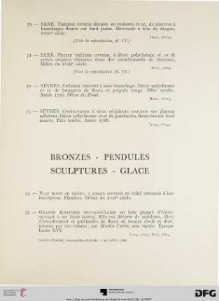 Bronzes – Pendules – Sculptures – Glace (Nr. 74-83)