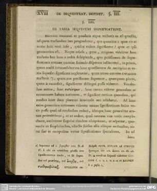§. IIII. De Varia Sequestri Significatione