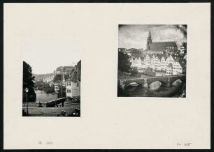 PA 6014-PA 6015, Hölderlinturm (1864) und Alte Neckarbrücke, Waldmühle (1867). Beide Foto Sinner