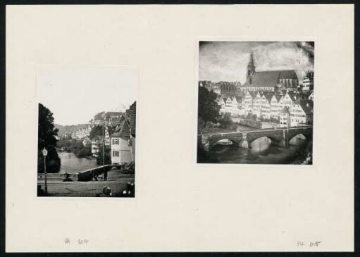 PA 6014-PA 6015, Hölderlinturm (1864) und Alte Neckarbrücke, Waldmühle (1867). Beide Foto Sinner