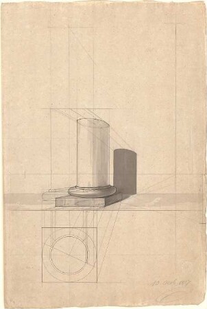 Speeth, Peter; Architekturentwürfe für den Unterricht - Säulenschaft, Basis u. Plinthe (Grundriss, Ansicht)